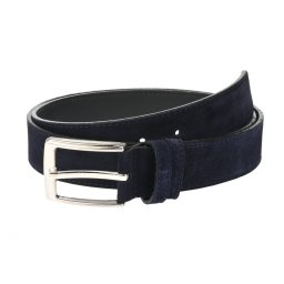 Curea barbati eleganta din piele naturala intoarsa bleumarin 3.5 cm - CK2283BLM