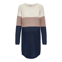 Only Maternity Rochie tricotat bej / albastru închis / alb