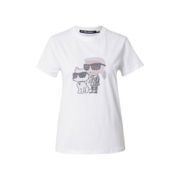 Karl Lagerfeld Tricou 'Ikon' bej / negru / alb
