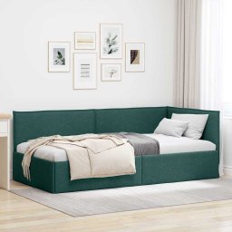 Cadru de pat coltar Verde închis 80 x 200 cm tesatura GartenMobel Dekor
