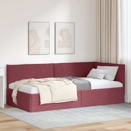 Cadru de pat coltar cu headboard bordo 90 x 190 cm tesatura GartenMobel Dekor