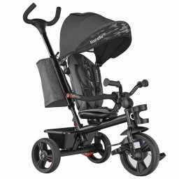 Tricicleta copii, lionelo, haari, ultrapliabila, multifunctionala, suport picioare, control al directiei, scaun reversibil, rotire 360 grade, conform cu standardul european de securitate en71, gri