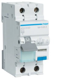 Diferential RCBO 10A 1P+N 30mA 6Ka B tip A Hager ADA910D