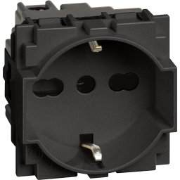 Priza schuko standard german italian 2M 16A Living Now Bticino negru KG4140A16