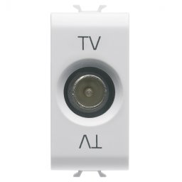Priza TV de trecere 1M Gewiss Chorus alb GW10363