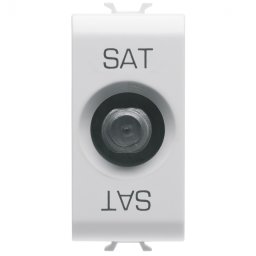 Priza TV satelit de trecere TIP F 1M Gewiss Chorus alb GW10373