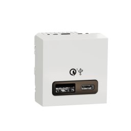 Priza USB tip A + C 2M 2.4A 18W Schneider Noua Unica alb NU301918