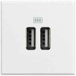 Priza USB tip A dubla 5V 3000mA Axolute Bticino 2M alb HD4285C2