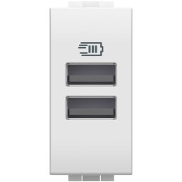 Priza USB 1M Tip A alimentare dubla 5V 3000mA Living Light Bticino alb N4191AA