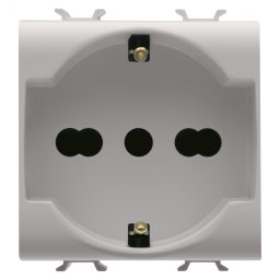 Priza schuko standard german italian 2M Gewiss Chorus bej satinat MAT GW13204