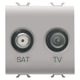 Priza TV+SAT 2M Gewiss Chorus bej satinat MAT GW13383