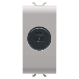 Priza audio si video audiofonic 1M Gewiss Chorus bej satinat MAT GW13454