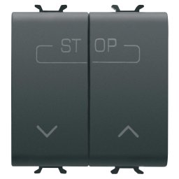 Intrerupator jaluzele 2M Gewiss Chorus negru GW12160F