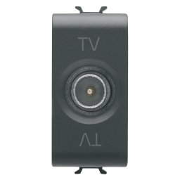 Priza TV de trecere 1M Gewiss Chorus negru GW12363