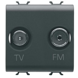 Priza TV+FM 2M Gewiss Chorus negru GW12381
