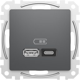 Priza USB tip A+C 45W Schneider Sedna antracit SDD114404