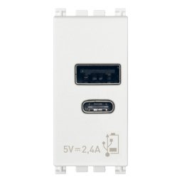 Priza USB tip A+C 5V 2,4A 1M Vimar Arke alb 19292.AC.B