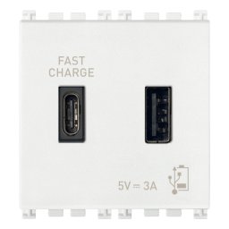 Priza USB tip A+C 5V 3A 2M Vimar Arke alb 19295.AC.B