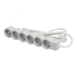 Bloc multipriza mobil 6x2P+T cablu 5m alb-gri Legrand 694572