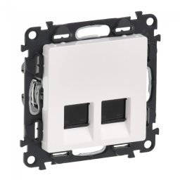 Priza dubla RJ45 UTP CAT6 Legrand Valena Life alb 753143