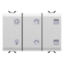 Panou cu simboluri 6 canale + 1 actuator jaluzele 3M Gewiss Chorus KNX alb MAT GW15785A