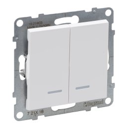 Intrerupator cap scara dublu cu led Legrand Suno alb 721118