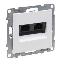 Priza dubla RJ45 UTP CAT6 Legrand Suno alb 721153