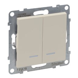 Intrerupator dublu cu led Legrand Suno ivoar 721215
