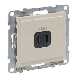 Priza USB tip C dubla 5V 15W Legrand Suno ivoar 721231