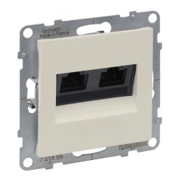 Priza dubla RJ45 STP CAT6A Legrand Suno ivoar 721255