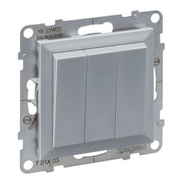 Intrerupator triplu Legrand Suno aluminiu 721303
