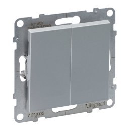 Intrerupator dublu Legrand Suno aluminiu 721305
