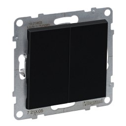 Intrerupator dublu Legrand Suno negru 721405