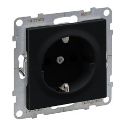 Priza schuko simpla 2P+T borne automate Legrand Suno negru 721420