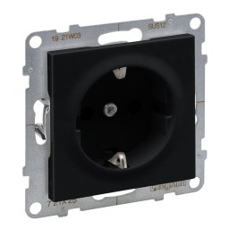 Priza schuko simpla 2P+T borne surub Legrand Suno negru 721425