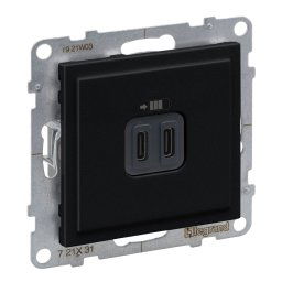 Priza USB tip C dubla 5V 15W Legrand Suno negru 721431