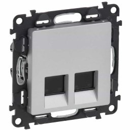 Priza dubla RJ45 UTP CAT5E Legrand Valena Life aluminiu 753341