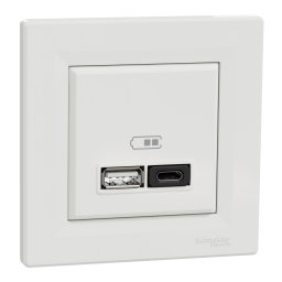 Priza USB tip A+C 45W Schneider Asfora alb EPH2700421