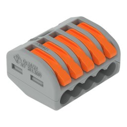 Clema conector pentru toate tipurile de conductori 5x max 4mm Wago 222-415