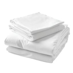 Lenjerie de pat 100% Bumbac Satinat, alba, pat o persoana