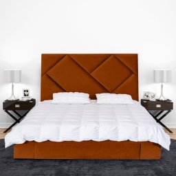 Pat tapitat, cu somiera si 2 sertare depozitare, 200x200, Oliver