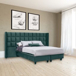 Pat tapitat, American cu Boxspring, 200x200, Aldo, Verde Menta