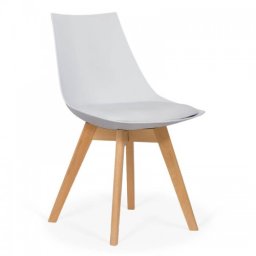 Scaun living cu picioare din lemn BUC 245 alb