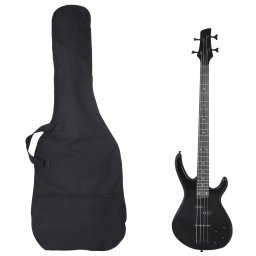 Chitara bass electrica începatori, cu husa, negru, 4/4 46" GartenMobel Dekor