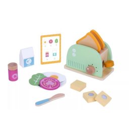 Tooky Toy: prăjitor de pâine din lemn cu accesorii
