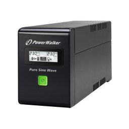 UPS Power Walker Line-Interactive 600VA 2x SCHUKO, PURE SINE, RJ11/RJ45,USB,LCD