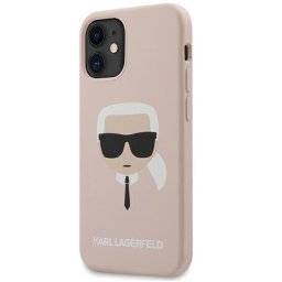 Husa Karl Lagerfeld Husa Silicon Karl's Head iPhone 12 Mini Roz Deschis