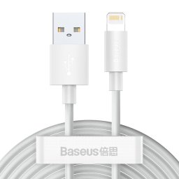 Simple Wisdom Data Cable Kit USB to Lightning 2.4A (2PCS/Set）1.5m White