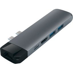Hub USB-C 6 in 1 ST-TCPHEM - 2x USB-A, HDMI, RJ-45 Gigabit LAN, PD 87 W, Gri Cosmic - Compatibil MacBook Pro/Air (2016-2017 si ulterior)