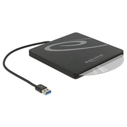 DeLOCK External enclosure for 5.25? Slot-in Slim SATA Drives 9.5 / 12.7 mm to USB Type-A male, drive enclosure (black)
